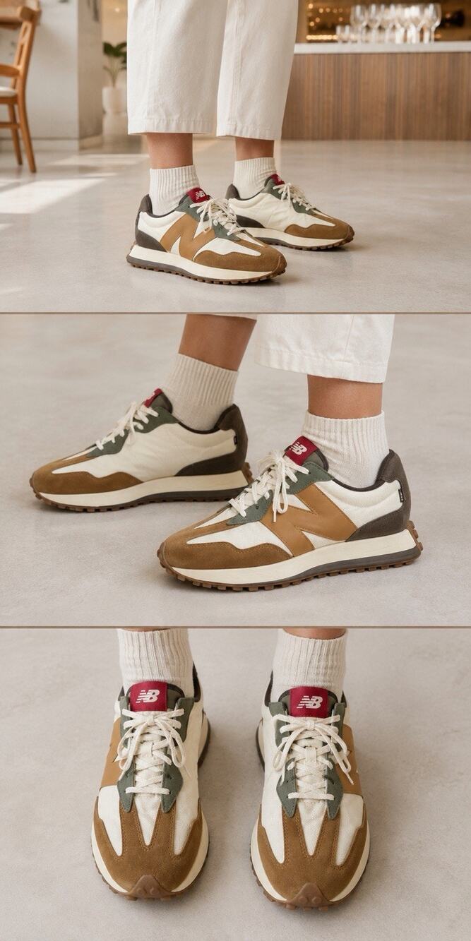 New Balance 327 Women’s Size 11 Tan Cream Green Cordura Retro Sneakers WS327HW